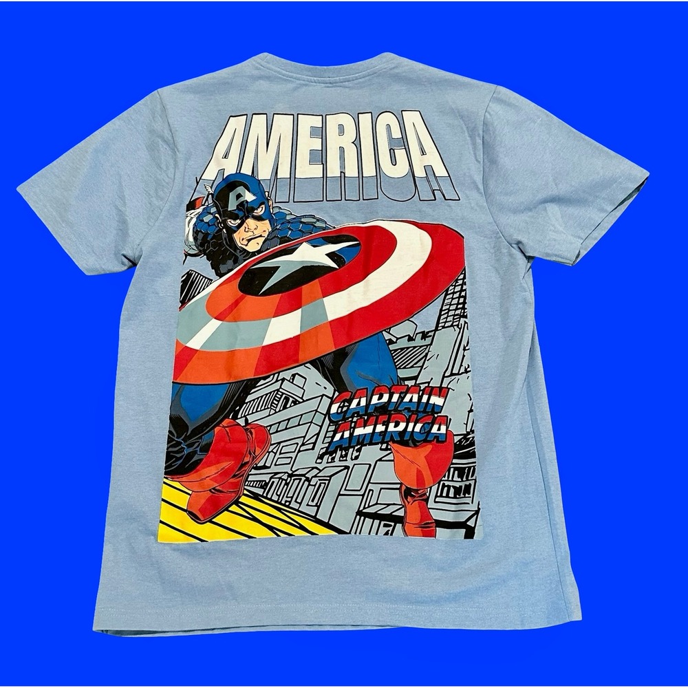 Marvel Captain America Graphic T-Shirt Men's Large Superhero Comic Book - Picture 2 of 7